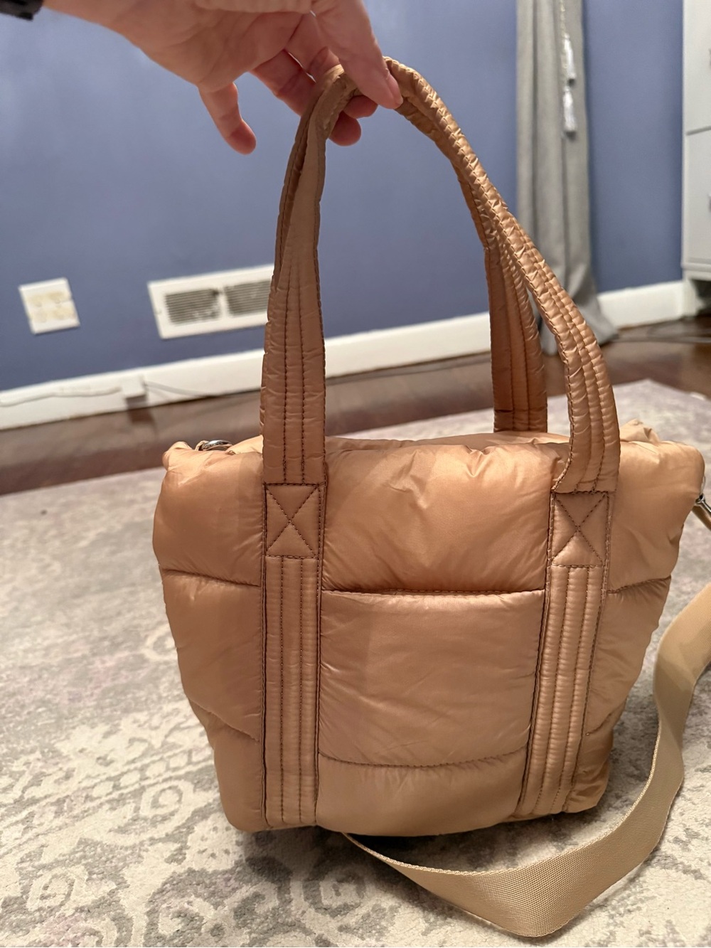 Great condition! Land’s End Wanderweight Ultralight Crossbody Tote Bag, Tan.